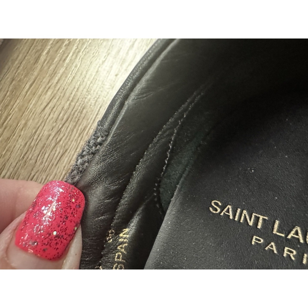 Saint Laurent Loafer Shoe Grey Wool With White Soles Slip On Back Size 36 SB23 - Picture 6 of 6